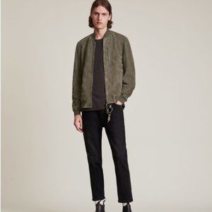 Allsaints Suede bomber jacket, Dark green, xs